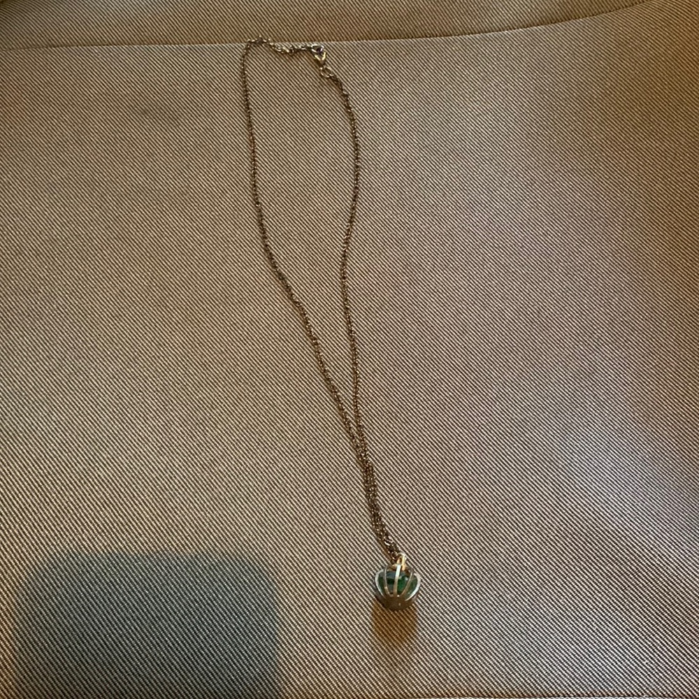 Caged Raw Emerald Stone Necklace